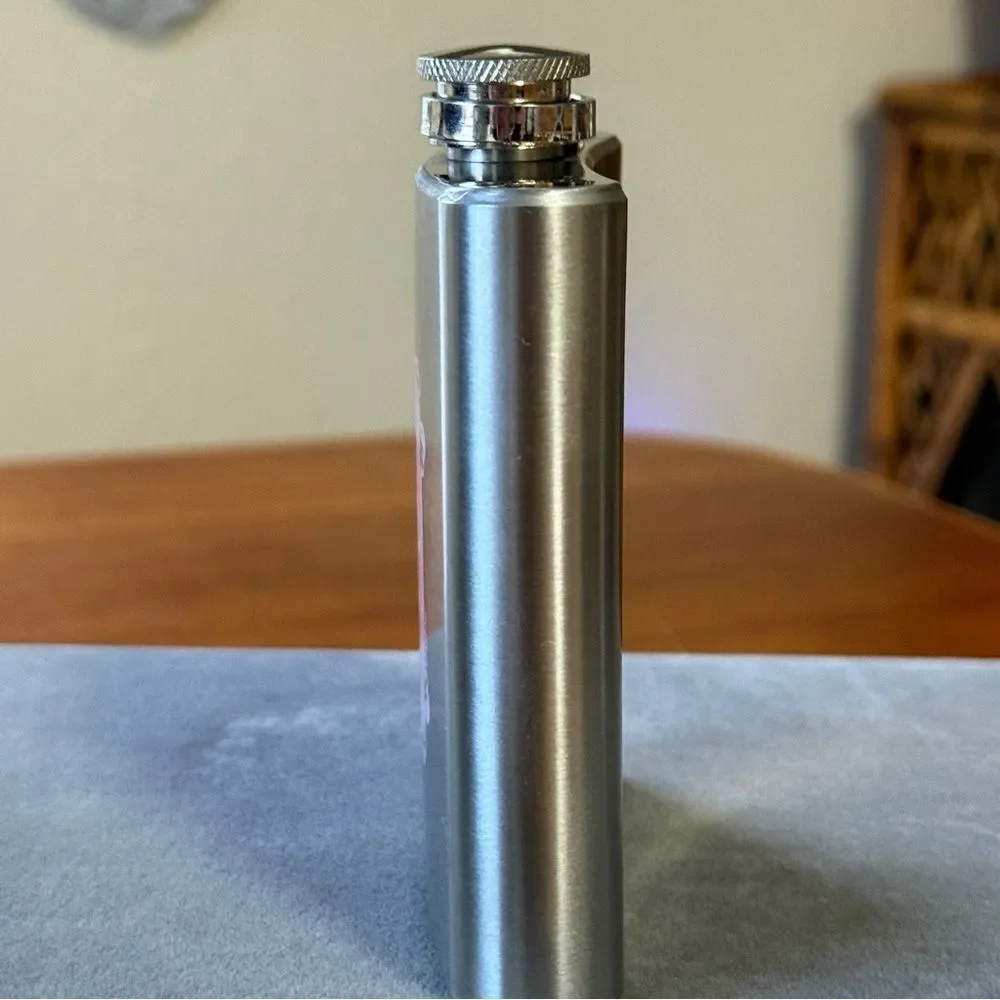 “I’ll Out Drink All You Whores” Pink and Silver Party Flask 6 Oz Stainless Steel